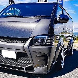 (4K)TOYOTA 200 HIACE MASCLE overfender modified 200系ハイエース・オーバーフェンダー  - スーパーカーニバル2017