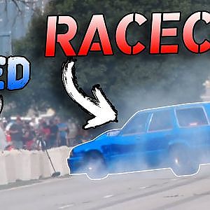 Legal Street Race Goes WRONG! (Car almost hits camera guy!)