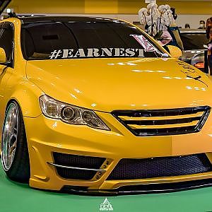 TOYOTA YELLOW MARKX GRX130 DemonCanber OAM2022 - マークX カスタム 大阪オートメッセ2022
