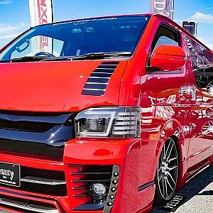 (4K)DYNASTY HIACE 200 EXIST EVO body kit ダイナスティ 200系ハイエースカスタム - スーパーカーニバル2017
