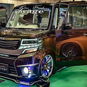 total car produce voyage HONDA NBOX custom OAM2022 - ホンダ エヌボックス ブリスターフェンダー カスタム 大阪オートメッセ2022