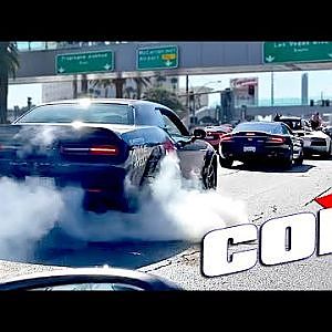Burnouts in front of POLICE on Las Vegas Strip!!