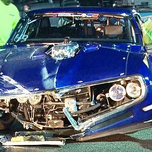 SLICK TRACK puts multiple racers into the WALL!