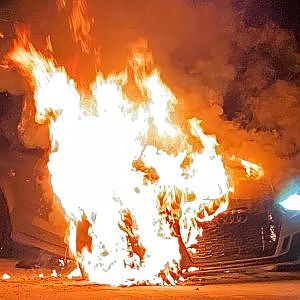 On FIRE at 150MPH with NO BRAKES!