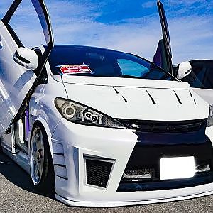 (4K)TOYOTA PREVIA gull-wing modified エスティマ ガルウイングカスタム - スーパーカーニバル2017