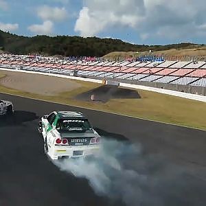 野村 謙・圭市 親子デモラン ドローン映像【2022 D1GP Rd.6 AUTOPOLIS】