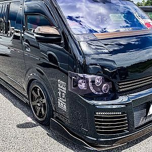 Black Hiace 200 TOYOTA modified SBM Osaka2021 - ハイエース カスタム ブラック SBM大阪2021