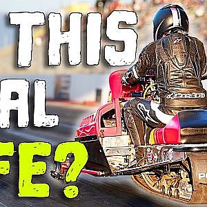 Snowmobile SHREDS Down the Track!