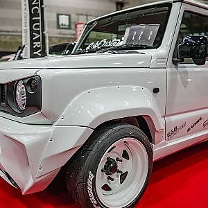 EBS SUZUKI JIMNY LOW STYLE CLS BARREL シャコタン ジムニー カスタム - NAGOYA AUTO TREND 2021 オートトレンド2021