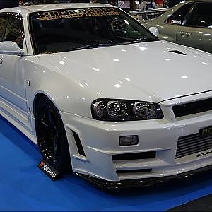 (4K)PIT ROAD M R34 NISSAN SKYLINE Modified ピットロードM 34日産スカイラインカスタム - 大阪オートメッセ2018
