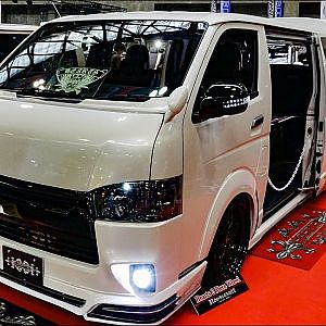 (4K)HEARTS TOYOTA 200 HIACE bodykit custom ハーツ200系ハイエースカスタム フルエアロ - 名古屋オートトレンド2018