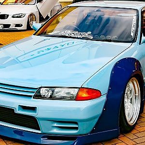 (4K)NISSAN R32 GT-R modified wide fender R32スカイラインGTRカスタム ブリスターフェンダー - LOWFEST 2018