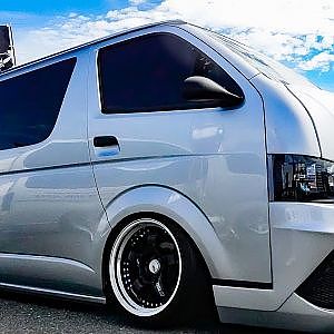 (4K)SAD CUSTOM STINGER HIACE TYPE IV NARROW ハイエース200系4型ナローボディエアロ - SBM大阪2018