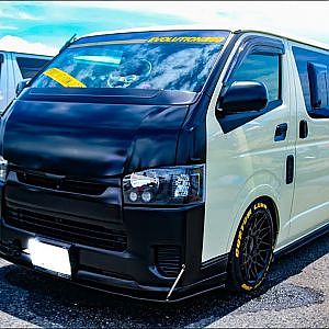 (HD)BLACK & WHITE COLOR HIACE modified VIPSTYLE 白黒カラーのハイエースカスタム - SBM大阪2018