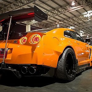 Orange Nissan GT-R G-Reddy Rocket Bunny