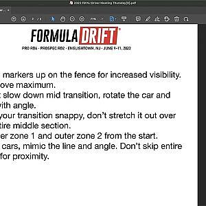 Formula DRIFT New Jersey - Tandem Drivers Meeting Notes